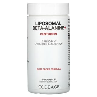 Codeage, Bêta-alanine+ liposomale, Centurion, CarnoSyn, Absorption améliorée, 180 capsules