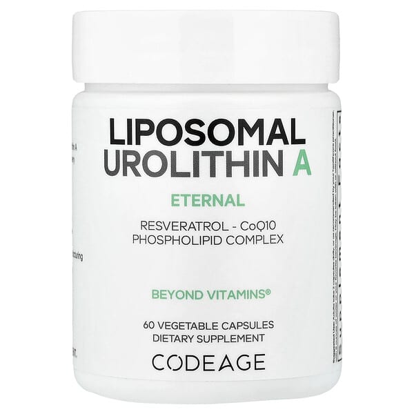Codeage, Eternal, липосомальный уролитин A, 60 растительных капсул