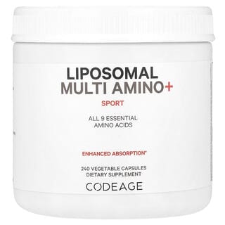 Codeage, Liposomal Multi Amino+, liposomales Ergänzungsmittel mit mehreren Aminosäuren, Sport, 240 pflanzliche Kapseln