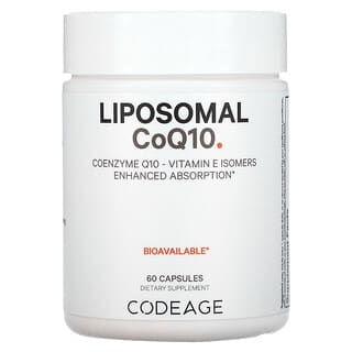 Codeage, Liposomal CoQ10, Coenzyme Q10, Vitamin E Isomers, Enhanced Absorption, 60 Capsules