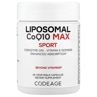 Codeage, Liposomal CoQ10 Max, Sport, 60 Vegetable Capsules