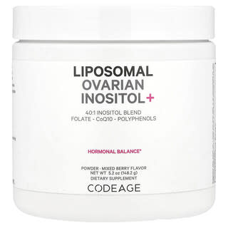 Codeage, Liposomal Ovarian Inositol+ Powder, Mixed Berry, 5.2 oz (148.2 g)