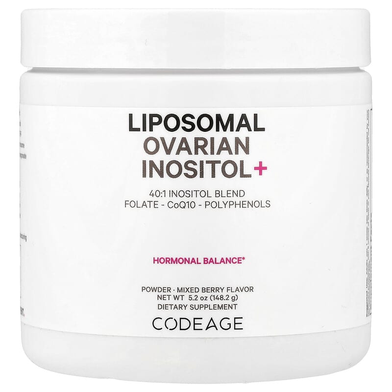 Codeage, Liposomal Ovarian Inositol+ Powder, Mixed Berry, 5.2 oz (148.2 g)