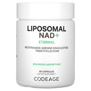 Codeage, Liposomal NAD+, Eternal, Nicotinamide Adénine Dinucléotide Triméthylglycine, 60 capsules