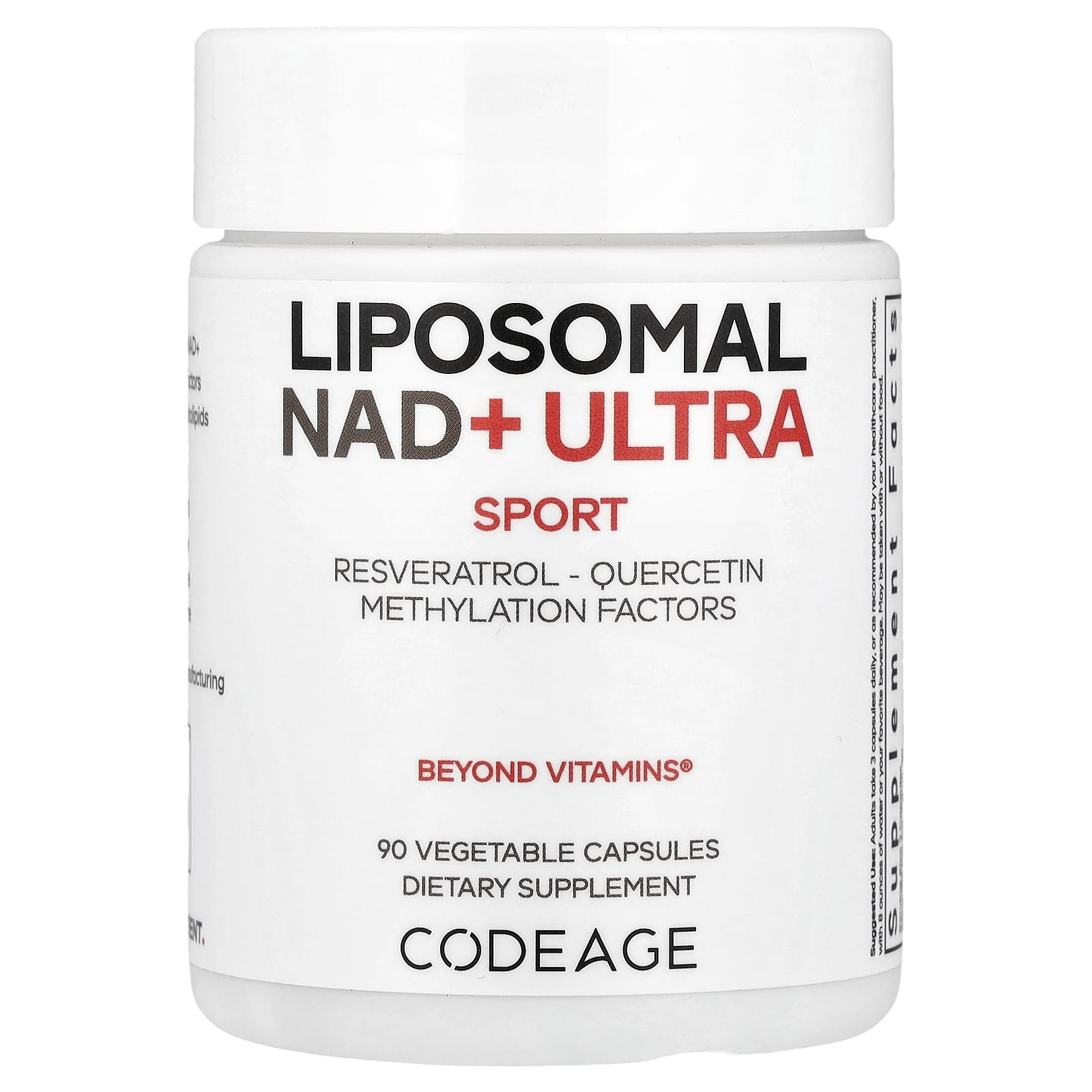Codeage, Sport, Liposomal NAD+ ULTRA, липосомальный НАД, 90 растительных капсул