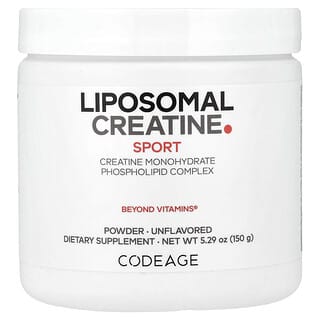 Codeage, Sport, 리포소말 크레아틴 분말, 무맛, 150g(5.29oz)