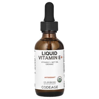 Codeage, жидкий витамин E+, без добавок, 59,2 мл (2 жидк. унции)