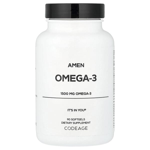 Codeage, 아멘, 오메가3, 소프트젤 90정(소프트젤 1정당 750mg)