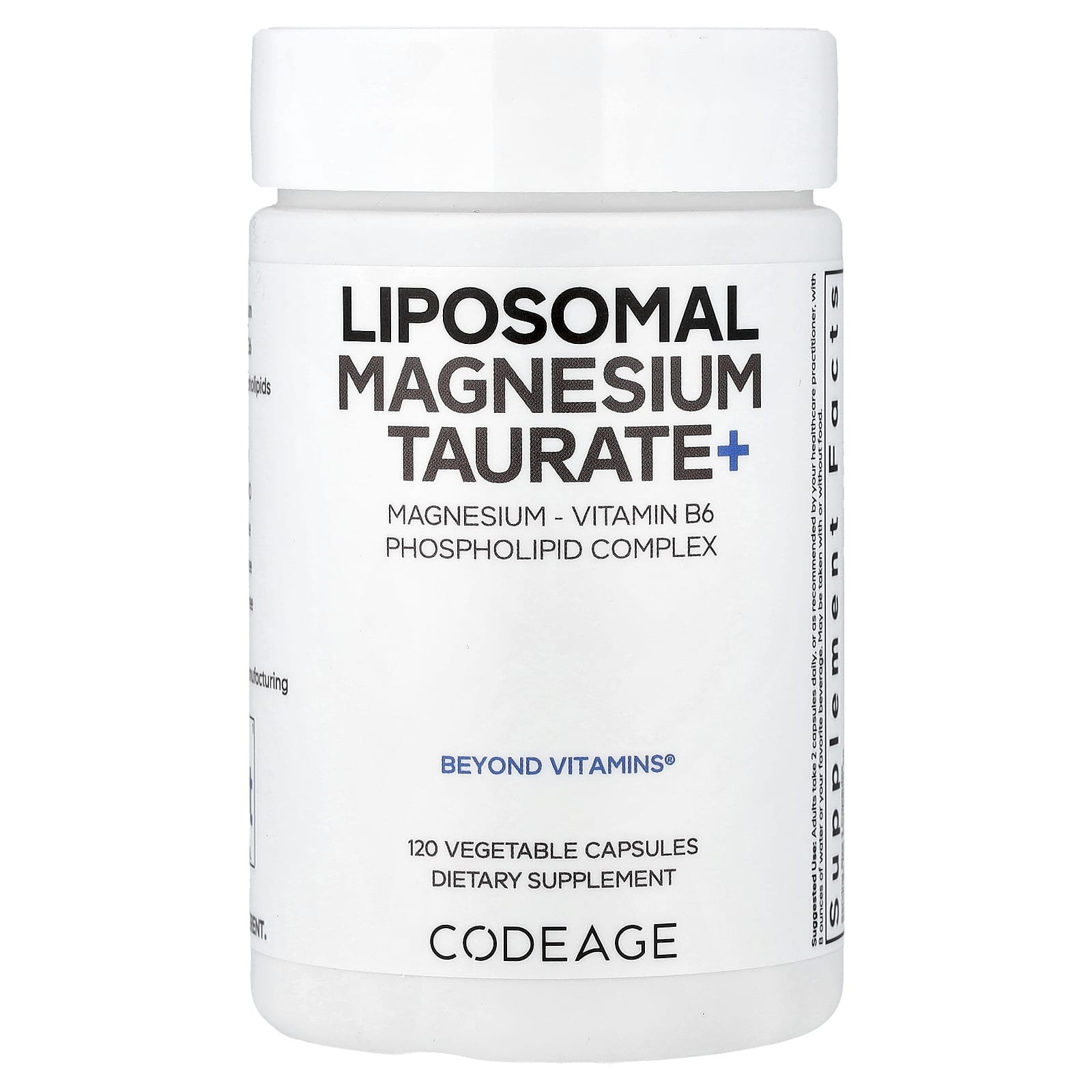 Codeage, Lipozomal Magnezyum Taurate+, 120 Bitkisel Kapsül
