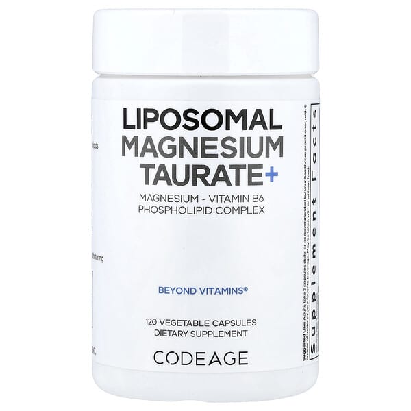 Codeage Liposomal Magnesium Taurate+, 120 Vegetable Capsules