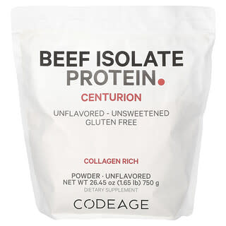 Codeage‏, אבקת חלבון Beef Isolate, ללא תוספת טעם, 750 גרם (1.65 ליברות)