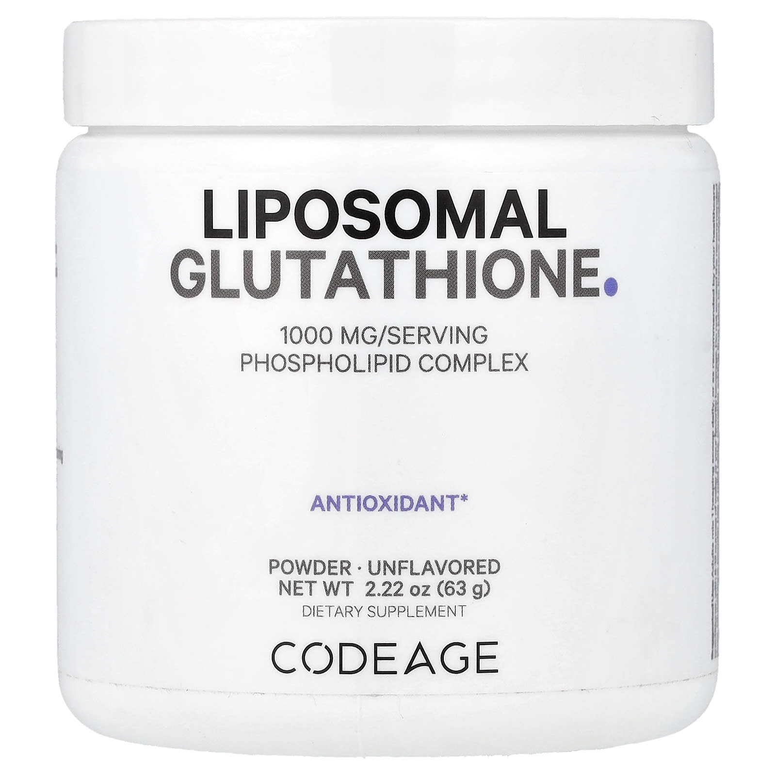 glutathione em português Glutationa Lipossomal em Pó, Sem Sabor, 63 g (2,22 oz)