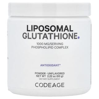Codeage, Liposomal Glutathione Powder, Unflavored , 1000 mg, 2.22 oz (63 g)