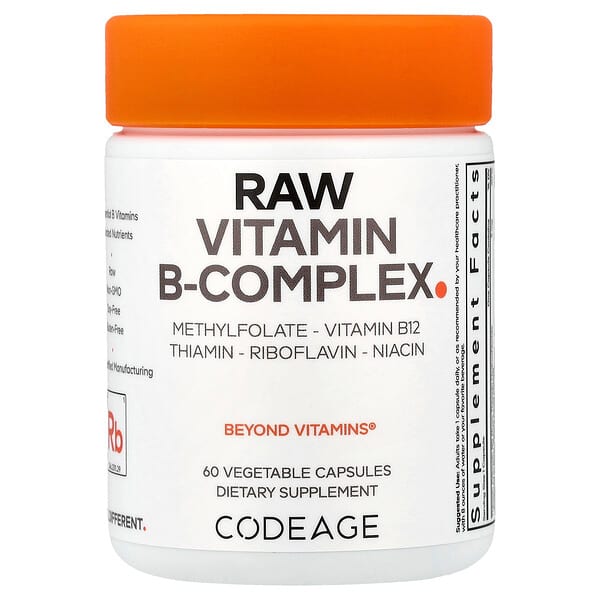 Codeage, Complejo de vitaminas B crudas, 60 cápsulas vegetales
