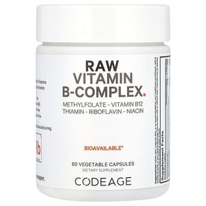 Codeage, Raw Vitamin B-Complex, roher Vitamin-B-Komplex, 60 pflanzliche Kapseln'