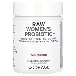 Codeage, RAW, Suplemento con probióticos+ para mujeres, 60 cápsulas vegetales