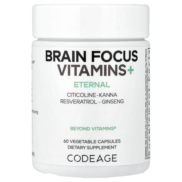 Codeage, Vitamin Eternal untuk Otak+, 60 Kapsul Nabati