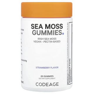 Codeage, Sea Moss Gummies, Fruchtgummis mit Seemoos, Erdbeere, 60 Fruchtgummis