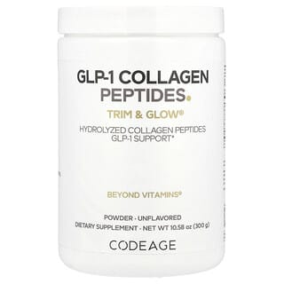 Codeage, Peptides de collagène GLP-1, Trim & Glow®, Non aromatisé, 300 g