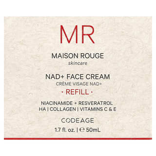Codeage, Maison Rouge，NAD+ 面霜，补充装，1.7 液量盎司（50 毫升）