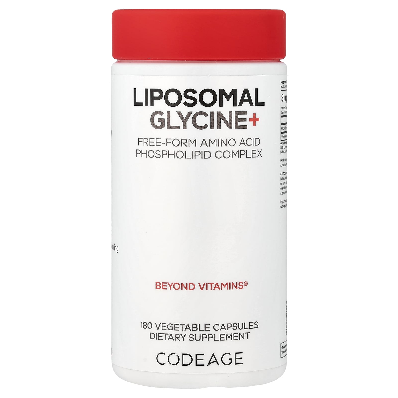 Codeage Liposomal Glycine+, 180 Vegetable Capsules (500 mg per Capsule) de Codeage