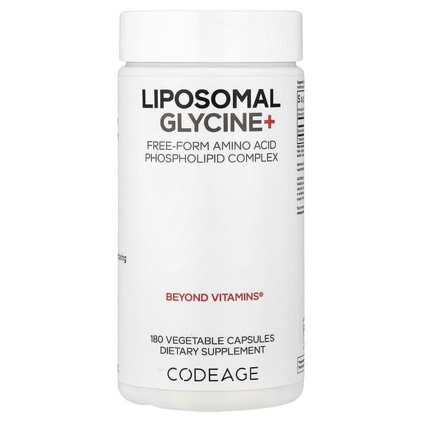 Liposomal Glycine+, 180 Vegetable Capsules (500 mg per Capsule)