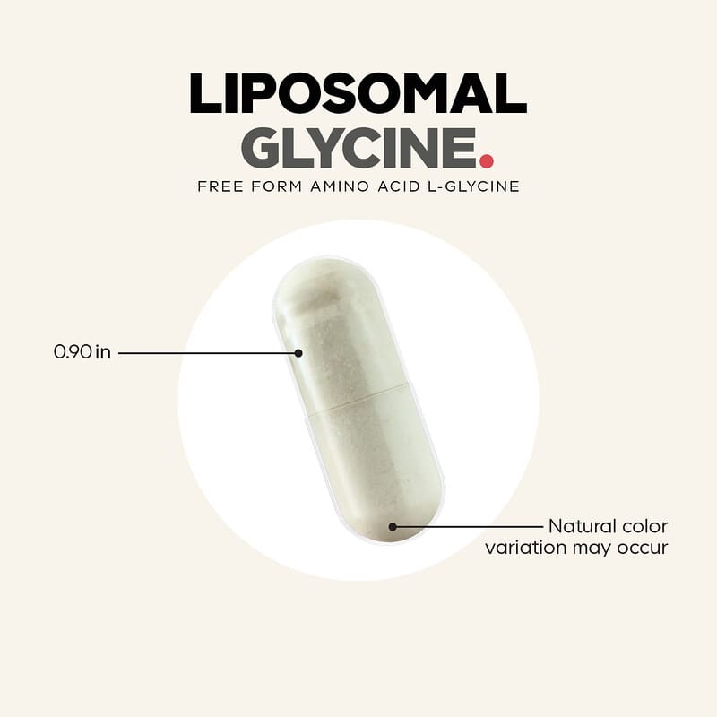 Liposomal Glycine+, 180 Vegetable Capsules (500 mg per Capsule)
