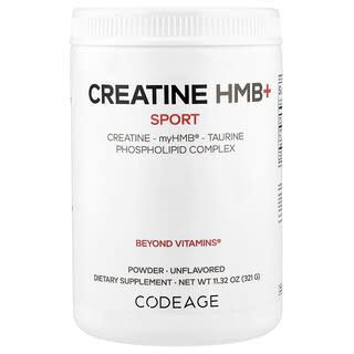 Codeage, Sport, kreatin HMB+, bez příchuti, 321 g (11,32 oz)
