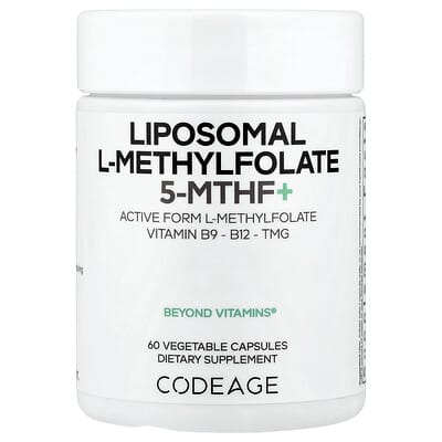 Codeage, Liposomal L-Methylfolate 5-MTHF+, 60 Vegetarian Capsules