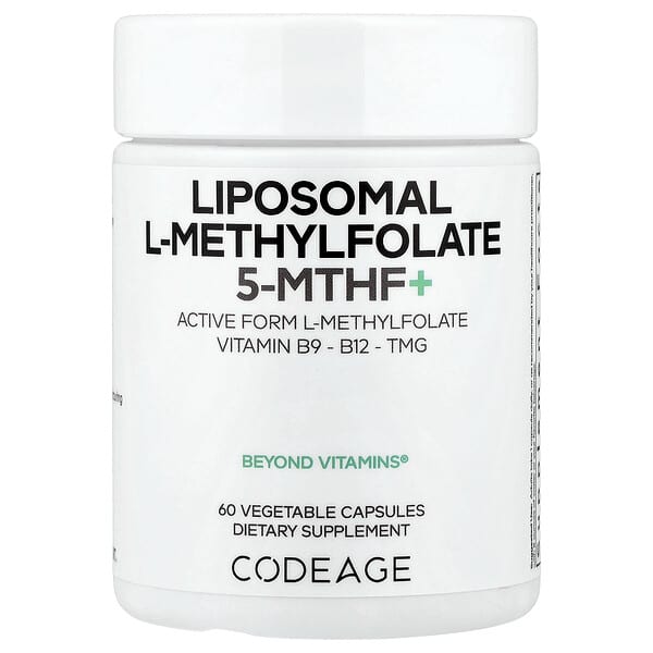 Codeage, Liposomal L-Metilfolat 5-MTHF+, 60 Kapsul Nabati