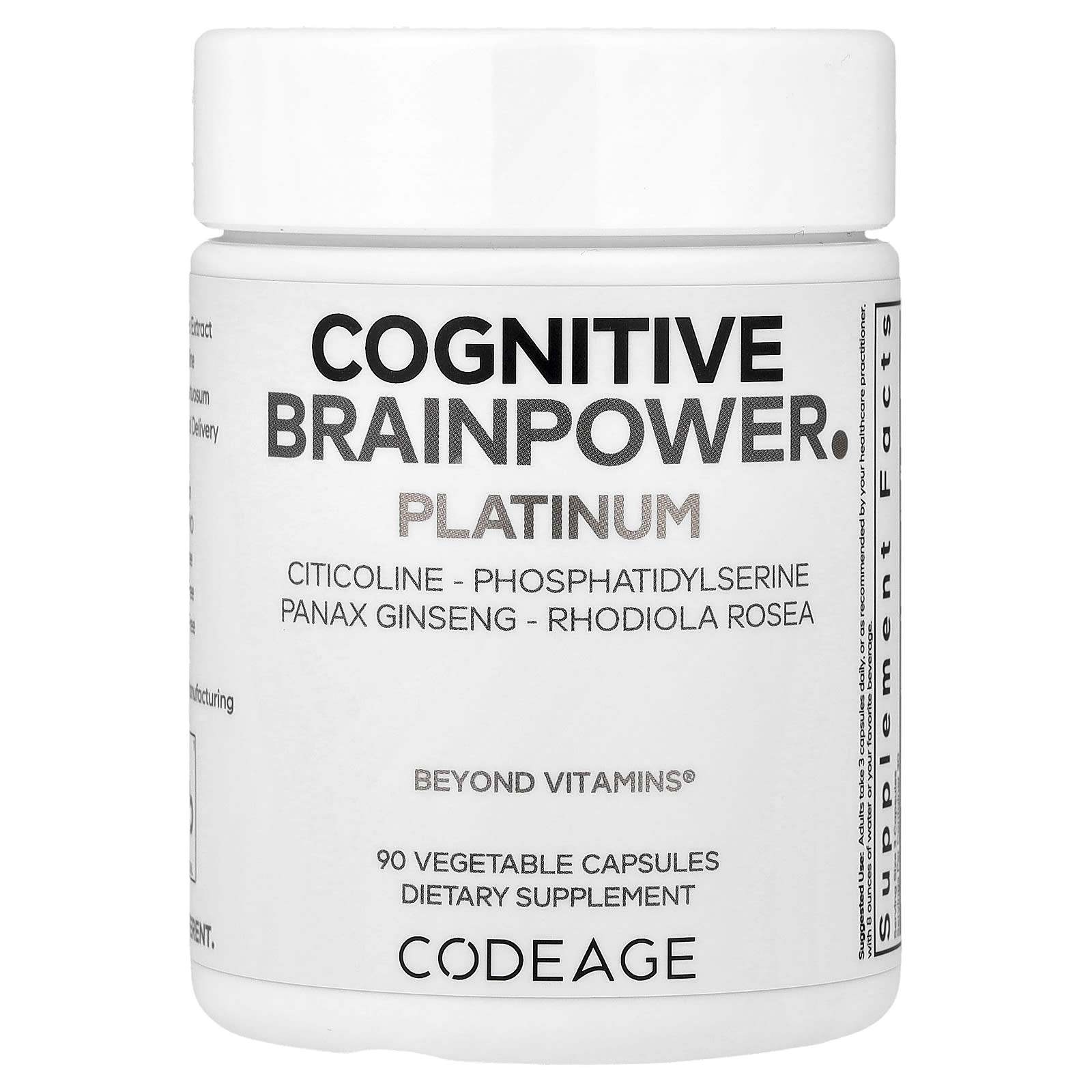 Cognitive Brainpower Platinum, 90 Vegetable Capsules
