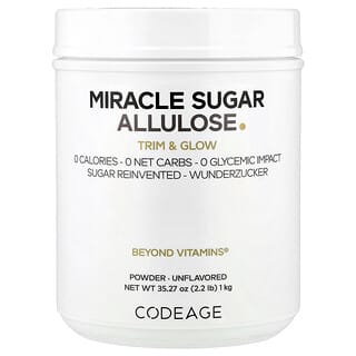 Codeage, Alulosa de azúcar milagrosa en polvo, Sin sabor, 1 kg (35,27 oz)