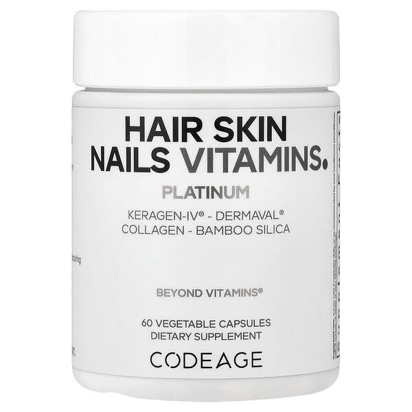 Hair Skin Nails Vitamins, Platinum, 60 Vegetable Capsules
