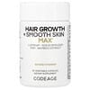 Hair Growth + Smooth Skin, Max, 30 Vegetable Capsules