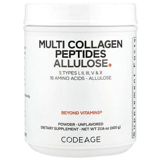 Codeage, Multi Collagen Peptides Allulose, Unflavored, 21.16 oz (600 g)
