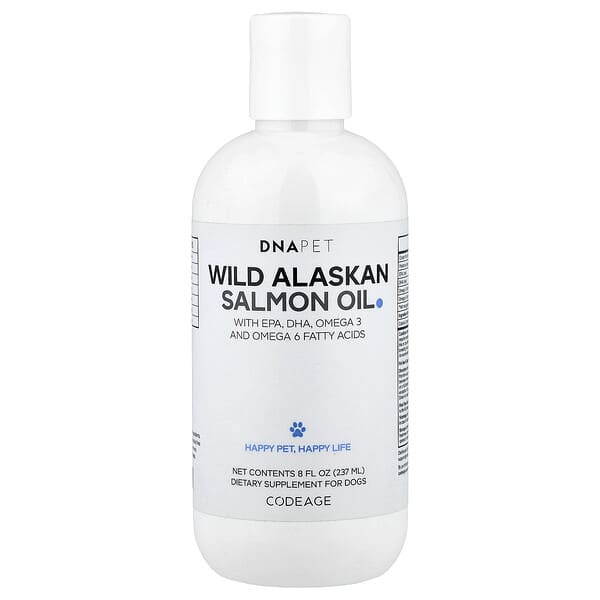 Codeage, DNA Pet, olej z divokého aljašského lososa, pre psov, 237 ml