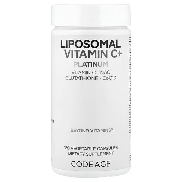 Codeage, Liposomalt vitamin C+ platin, 180 vegetabilske kapsler