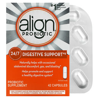 Align Probiotics, 全天消化幫助，益生菌補充劑，42 粒膠囊