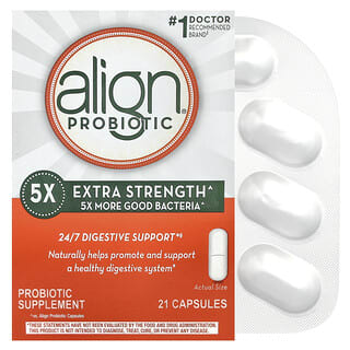 Align Probiotics, Refuerzo digestivo las 24 horas, los 7 días de la semana, Concentración extra, 17,5 mg, 21 cápsulas