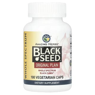 Amazing Herbs, Black Seed™, оригинальный состав без добавок, 100 вегетарианских капсул