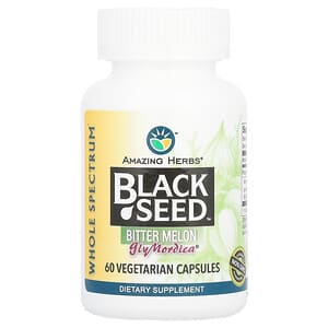 Amazing Herbs, Black Seed, Bitter Melon, 60 Vegetarian Capsules