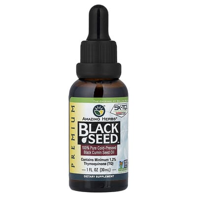 Amazing Herbs, Premium Black Seed™, 100% Pure Cold-Pressed Black Cumin Seed Oil, 30 ml (1 fl oz)