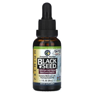 Amazing Herbs, Black Seed, 100% Pure Cold-Pressed Black Cumin Seed Oil, 1 fl oz (30 ml)