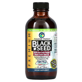 Amazing Herbs, 黑籽，全純冷榨黑色小茴香籽油，4 fl oz (120 ml)