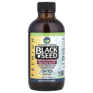 Amazing Herbs, Black Seed, 100% Minyak Biji Jintan Hitam Murni Cold Pressed, 120 ml (4 ons cairan)