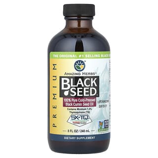 Amazing Herbs, プレミアムBlack Seed（ブラックシード）、100％ピュアコールドプレス（低温圧搾）ニオイクロタネソウ種子油、240ml（8液量オンス）