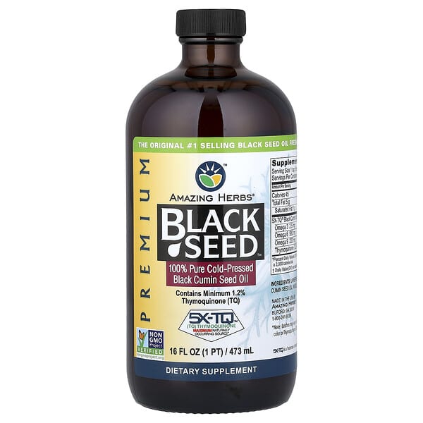 Amazing Herbs, Black Seed™, 100% Pure Cold-Pressed Black Cumin Seed Oil, 16 fl oz (473 ml) — product photo 1
