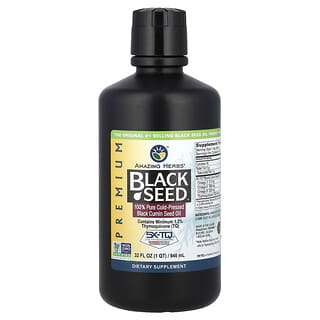 أميزينغ هربس‏, Black Seed ™ ، زيت بذور الكمون الأسود النقي المعصور على البارد بنسبة 100٪ ، 32 أونصة سائلة (946 مل)