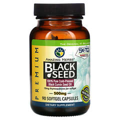 Amazing Herbs, Graines noires, 500 mg, 90 gélules