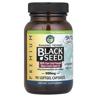 Amazing Herbs, Black Seed™, 500 mg, 90 kapsułek miękkich